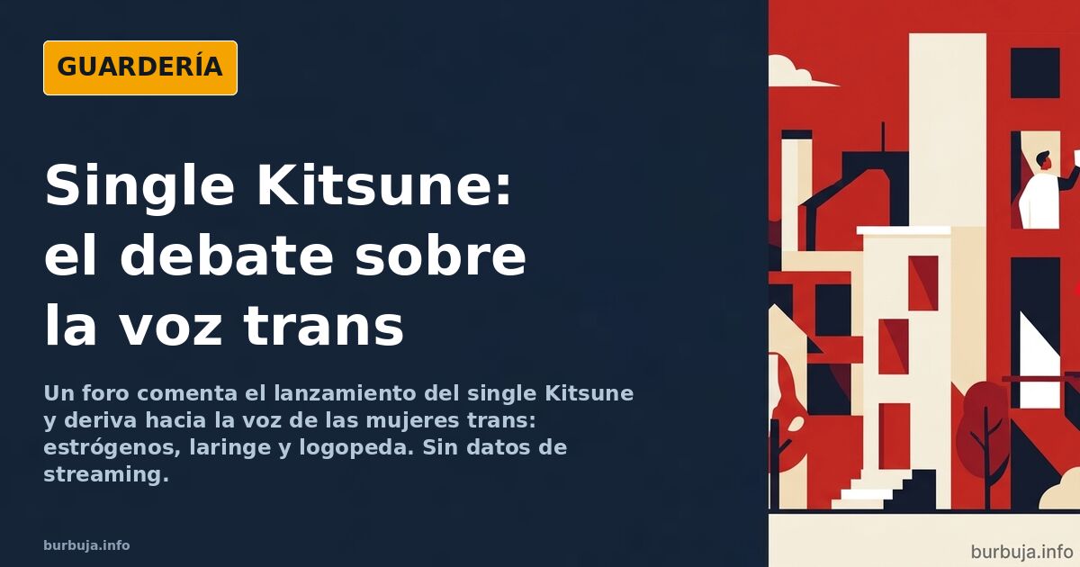 Ilustración de una figura femenina con micrófono y ondas de sonido, símbolo del lanzamiento del single Kitsune