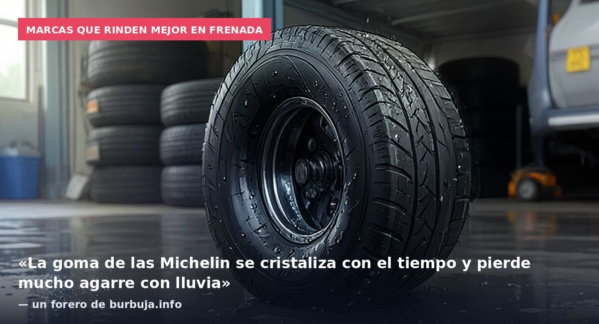 Marcas que rinden mejor en frenada: «La goma de las Michelin se cristaliza con el tiempo y pierde mucho agarre con lluvia» — un forero de burbuja.info