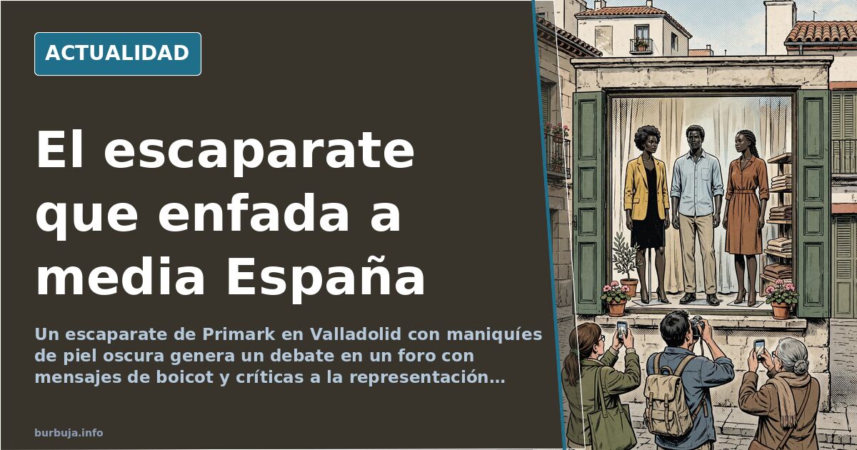 Escaparate de tienda Primark en Valladolid con maniquíes de piel oscura vistiendo ropa de descanso