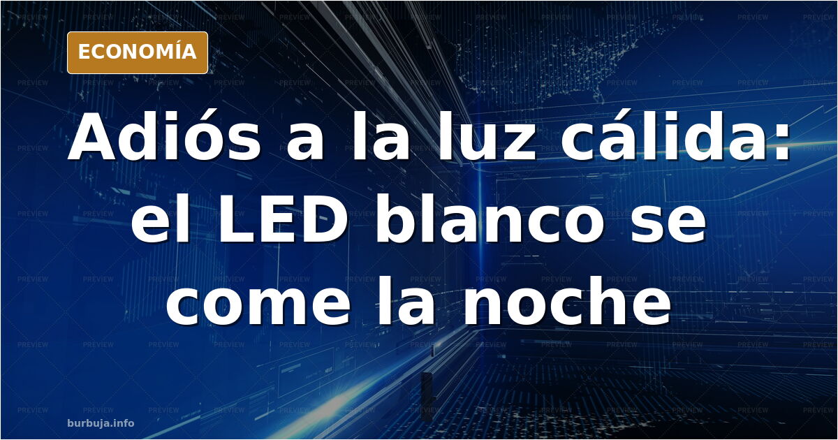 Farola LED de luz blanca fría iluminando una calle vacía de noche frente a una antigua luz cálida amarilla