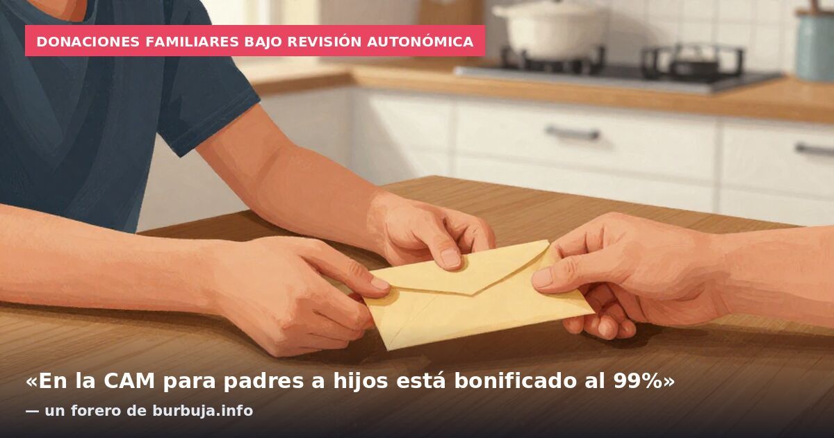 Donaciones familiares bajo revisión autonómica: «En la CAM para padres a hijos está bonificado al 99%» — un forero de burbuja.info
