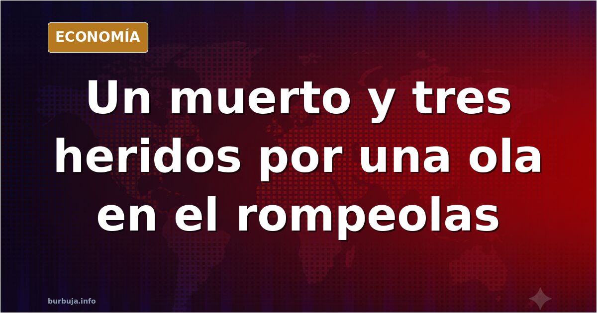 Ola rompiendo sobre el dique de Puerto de la Cruz con varias personas en el rompeolas