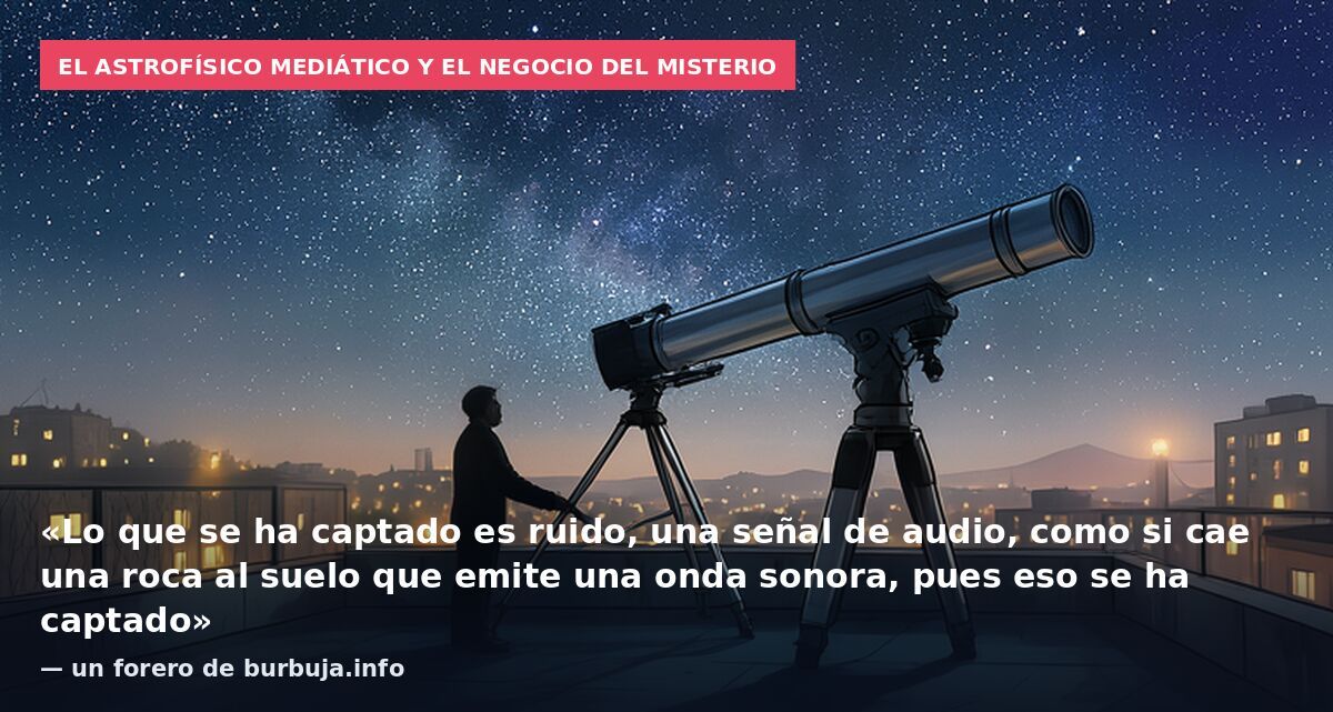 El astrofísico mediático y el negocio del misterio: «Lo que se ha captado es ruido, una señal de audio, como si cae una roca al suelo que emite una onda sonora, pues eso se ha captado» — un forero de burbuja.info