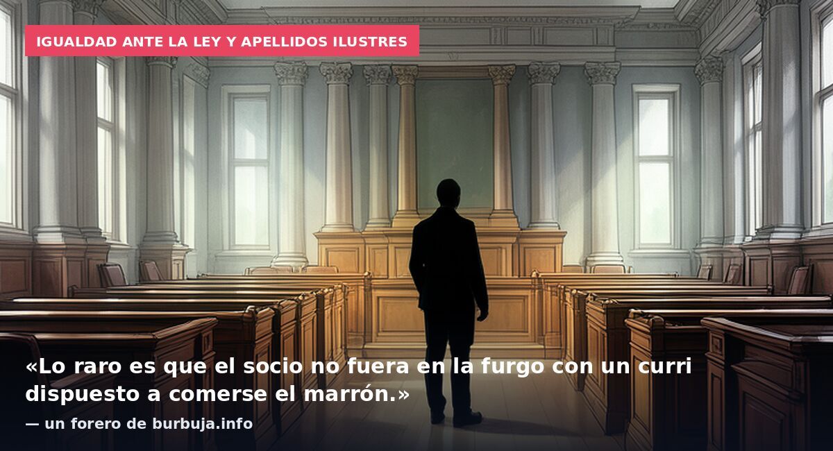 Igualdad ante la ley y apellidos ilustres: «Lo raro es que el socio no fuera en la furgo con un curri dispuesto a comerse el marrón.» — un forero de burbuja.info