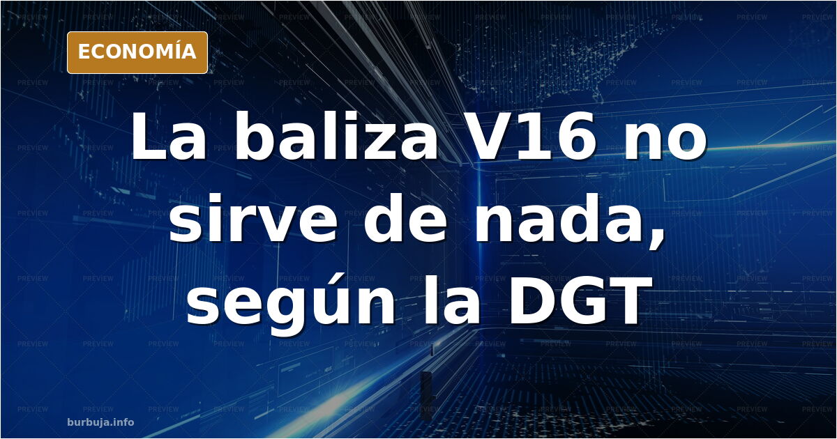 Baliza V16 conectada de emergencia sobre la calzada junto a un triángulo de señalización y un chaleco reflectante