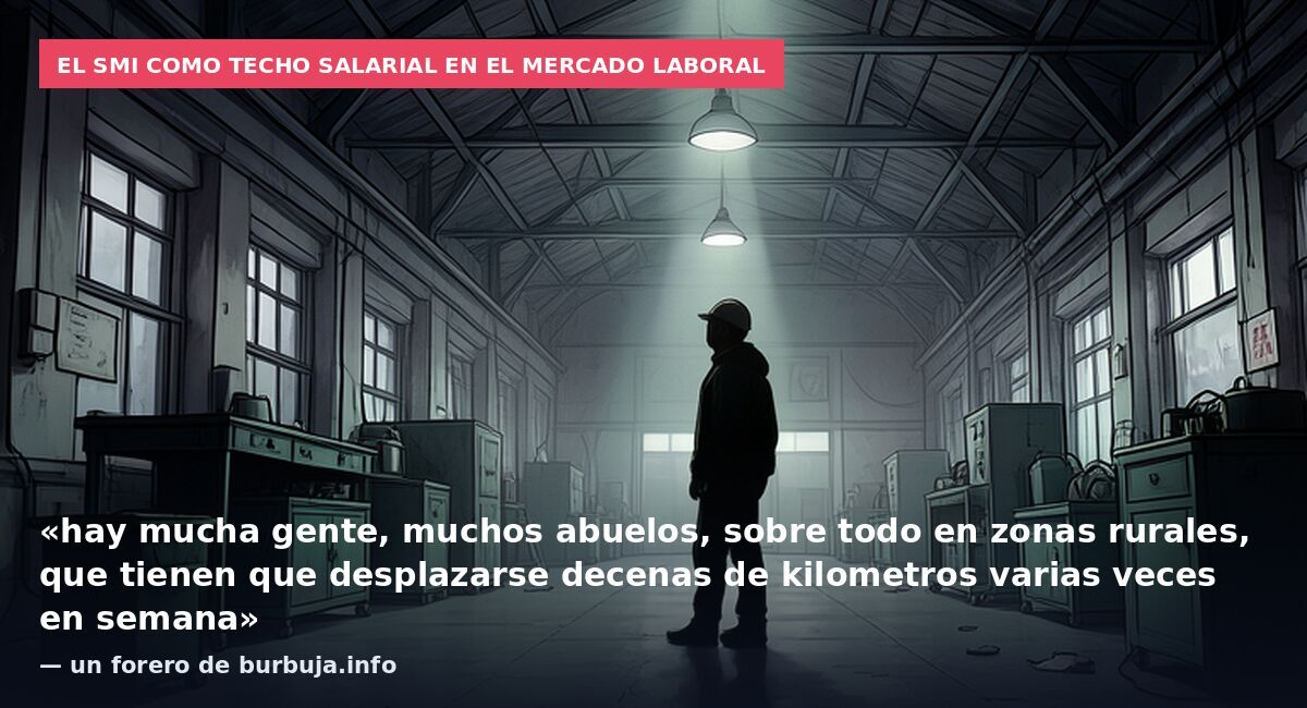 El SMI como techo salarial en el mercado laboral: «hay mucha gente, muchos abuelos, sobre todo en zonas rurales, que tienen que desplazarse decenas de kilometros varias veces en semana» — un forero de burbuja.info