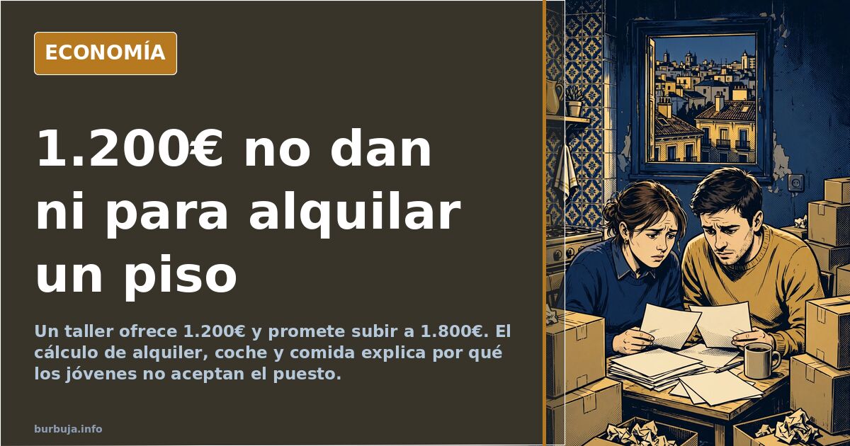 Taller ofrece 1.200€ y los jóvenes no van: el cálculo que lo explica