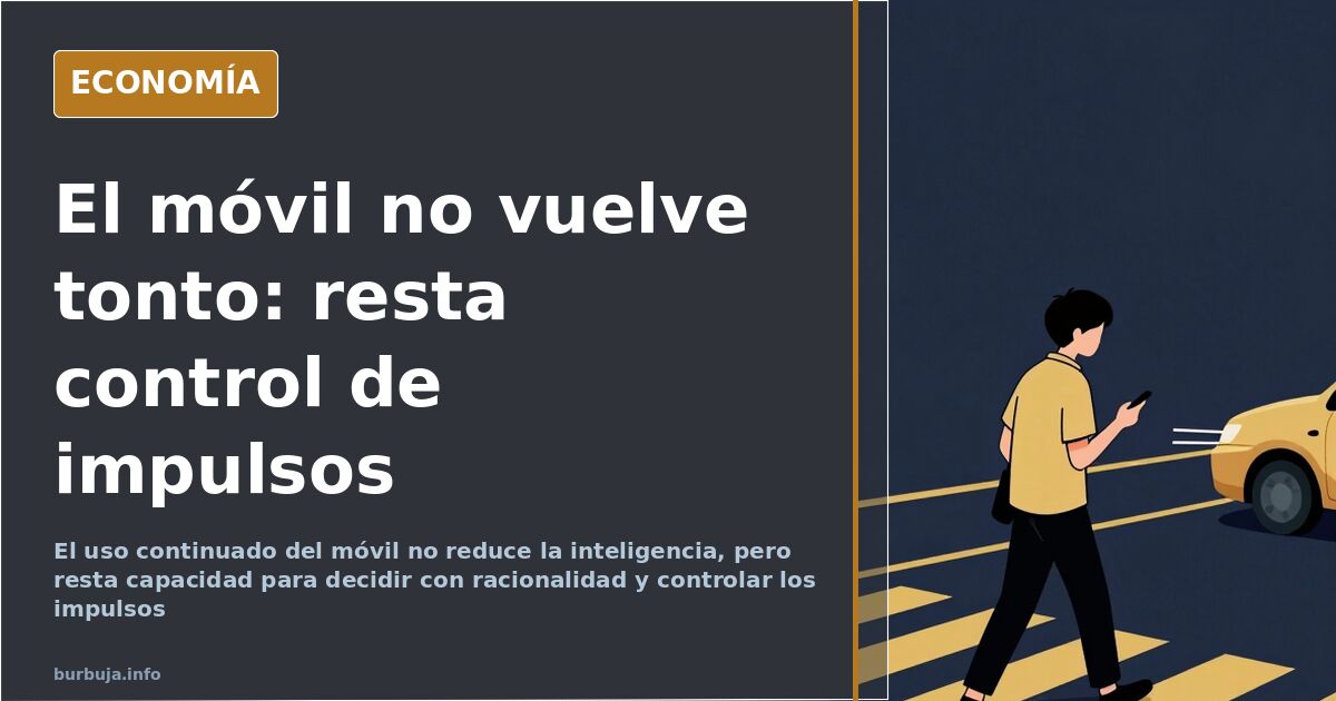 El móvil no vuelve tonto, pero erosiona el control de impulsos
