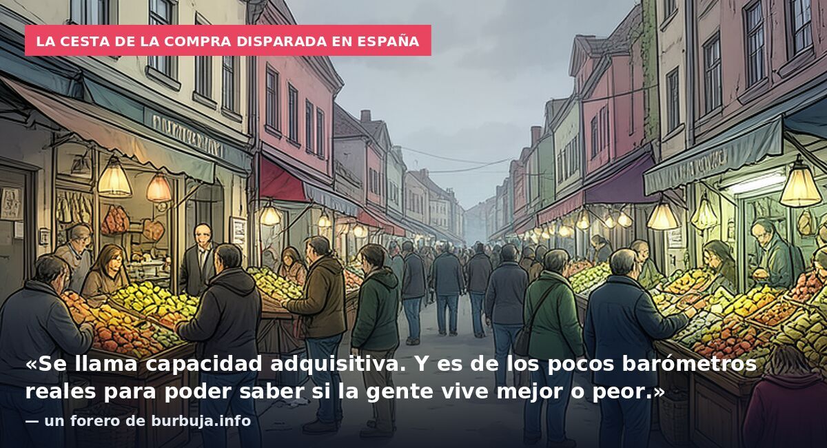 La cesta de la compra disparada en España: «Se llama capacidad adquisitiva. Y es de los pocos barómetros reales para poder saber si la gente vive mejor o peor.» — un forero de burbuja.info