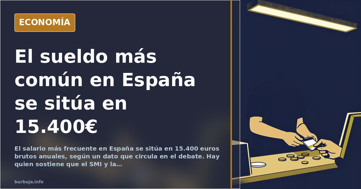El salario más frecuente en España se sitúa en 15.400 euros brutos