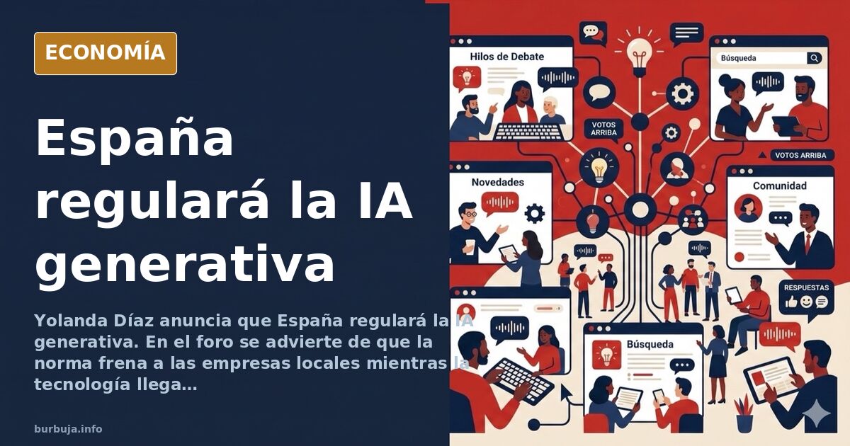 Ilustración editorial de una balanza dorada sobre fondo azul marino con circuitos y una pluma de cine en un platillo