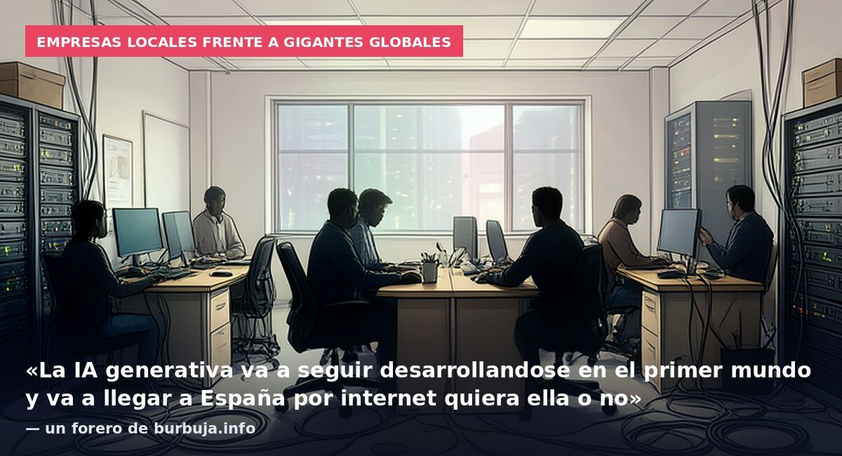 Empresas locales frente a gigantes globales: «La IA generativa va a seguir desarrollandose en el primer mundo y va a llegar a España por internet quiera ella o no» — un forero de burbuja.info
