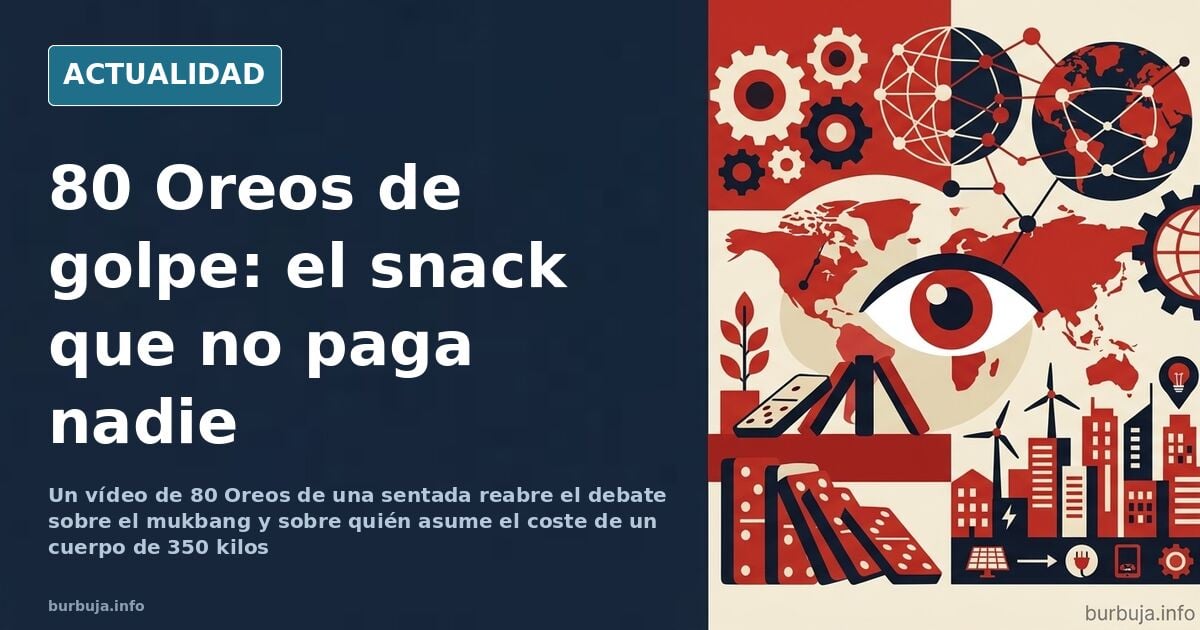 Vista aérea de una mesa con paquetes de galletas Oreo abiertos y un vaso de leche, en tonos neutros de ilustración editorial