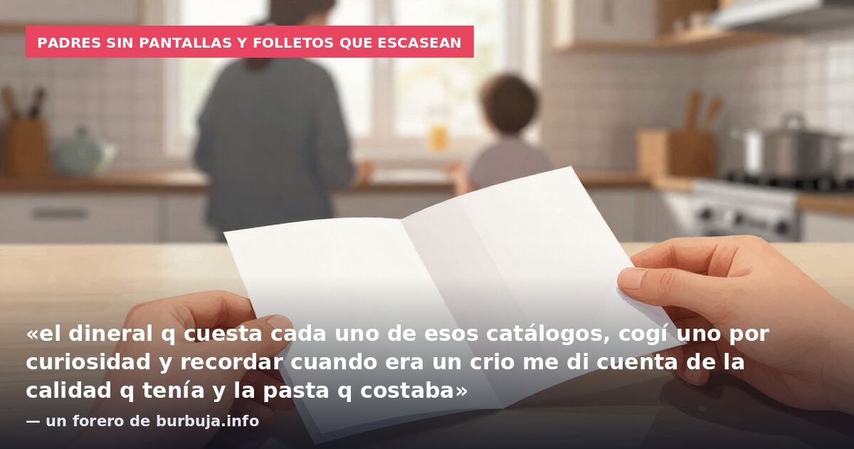 Padres sin pantallas y folletos que escasean: «el dineral q cuesta cada uno de esos catálogos, cogí uno por curiosidad y recordar cuando era un crio me di cuenta de la calidad q tenía y la pasta q costaba» — un forero de burbuja.info