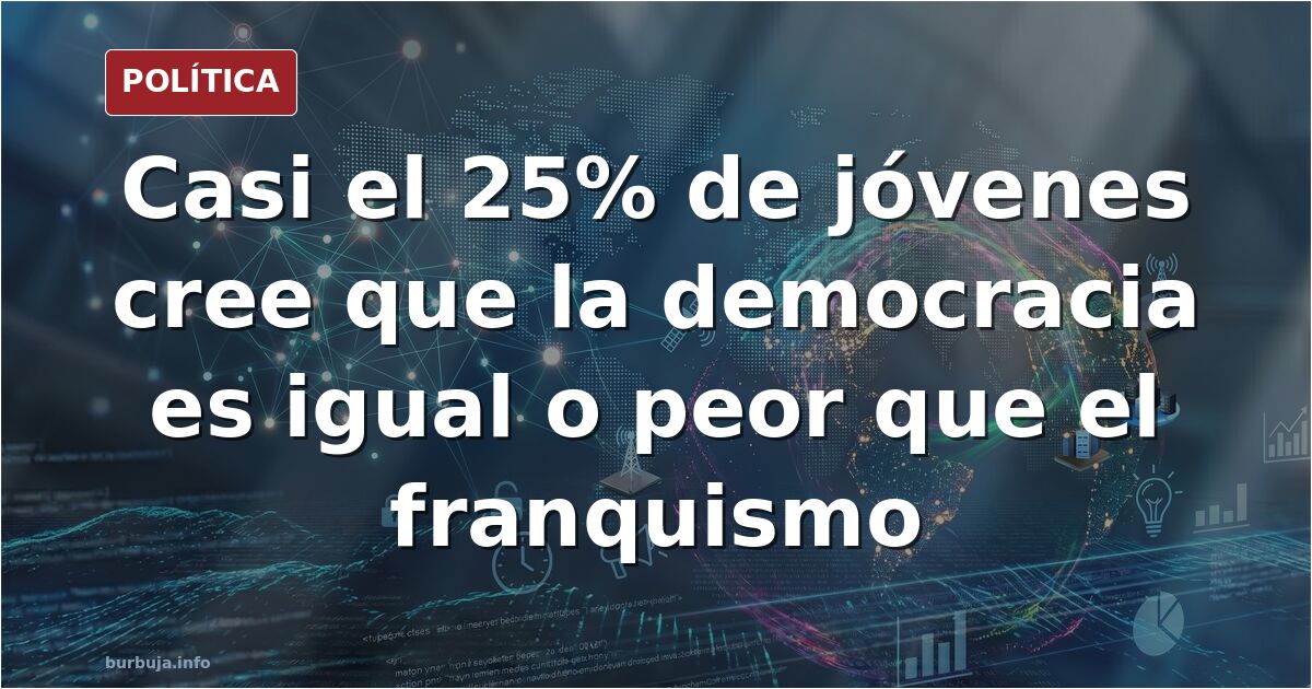 Ilustración editorial de un joven sosteniendo una papeleta electoral frente a un edificio de viviendas de protección oficial 