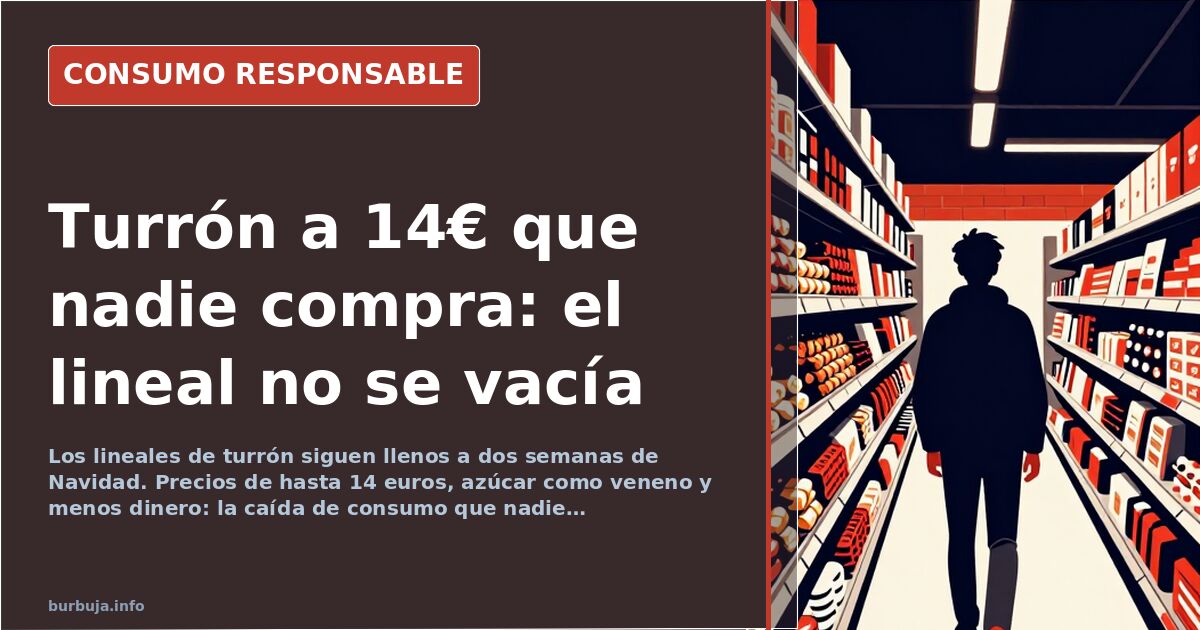Lineal de supermercado repleto de turrones y polvorones sin movimiento a comienzos de diciembre