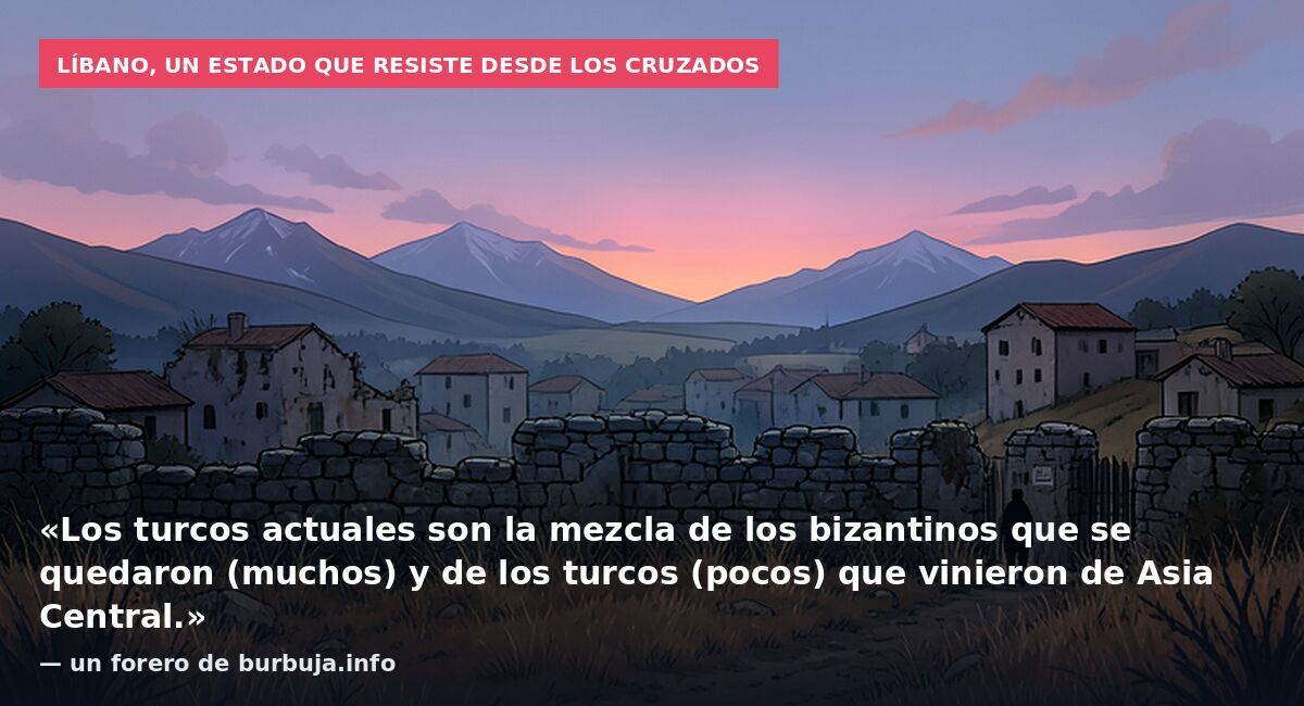 Líbano, un Estado que resiste desde los cruzados: «Los turcos actuales son la mezcla de los bizantinos que se quedaron (muchos) y de los turcos (pocos) que vinieron de Asia Central.» — un forero de burbuja.info