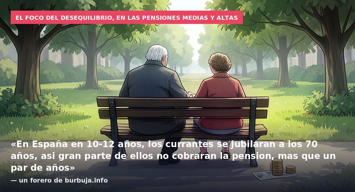 El foco del desequilibrio, en las pensiones medias y altas: «En España en 10-12 años, los currantes se jubilaran a los 70 años, asi gran parte de ellos no cobraran la pension, mas que un par de años» — un forero de burbuja.info