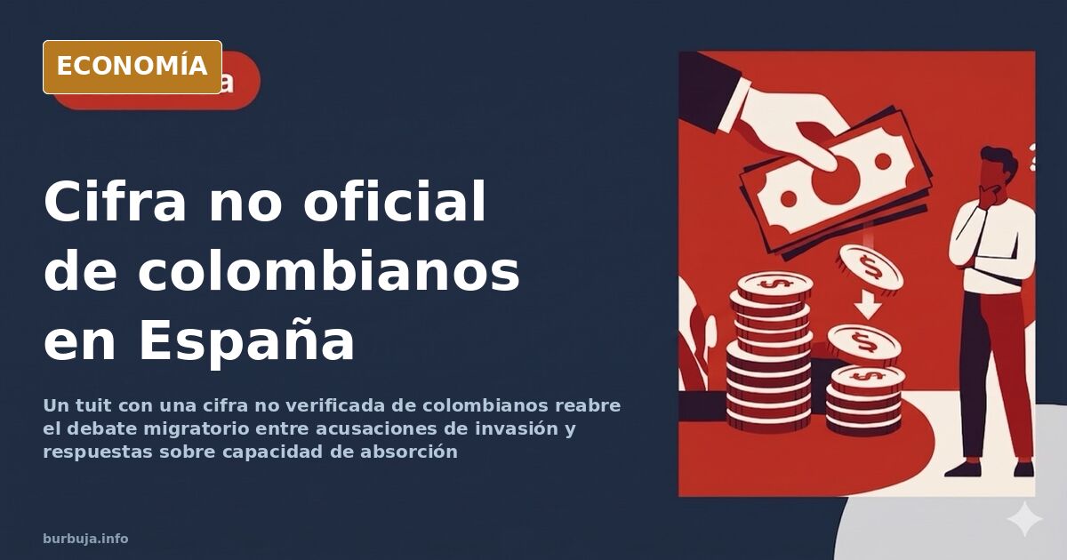 Ilustración editorial en azul marino y dorado con siluetas de personas cruzando una frontera y gráficos demográficos
