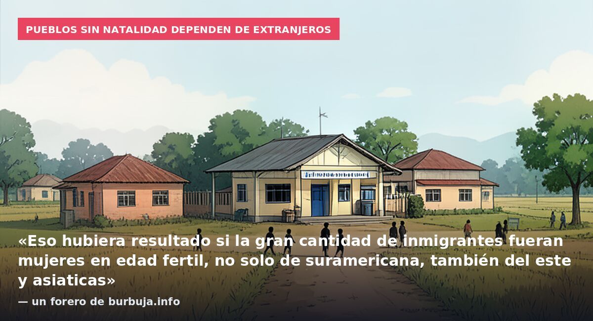 Pueblos sin natalidad dependen de extranjeros: «Eso hubiera resultado si la gran cantidad de inmigrantes fueran mujeres en edad fertil, no solo de suramericana, también del este y asiaticas» — un forero de burbuja.info