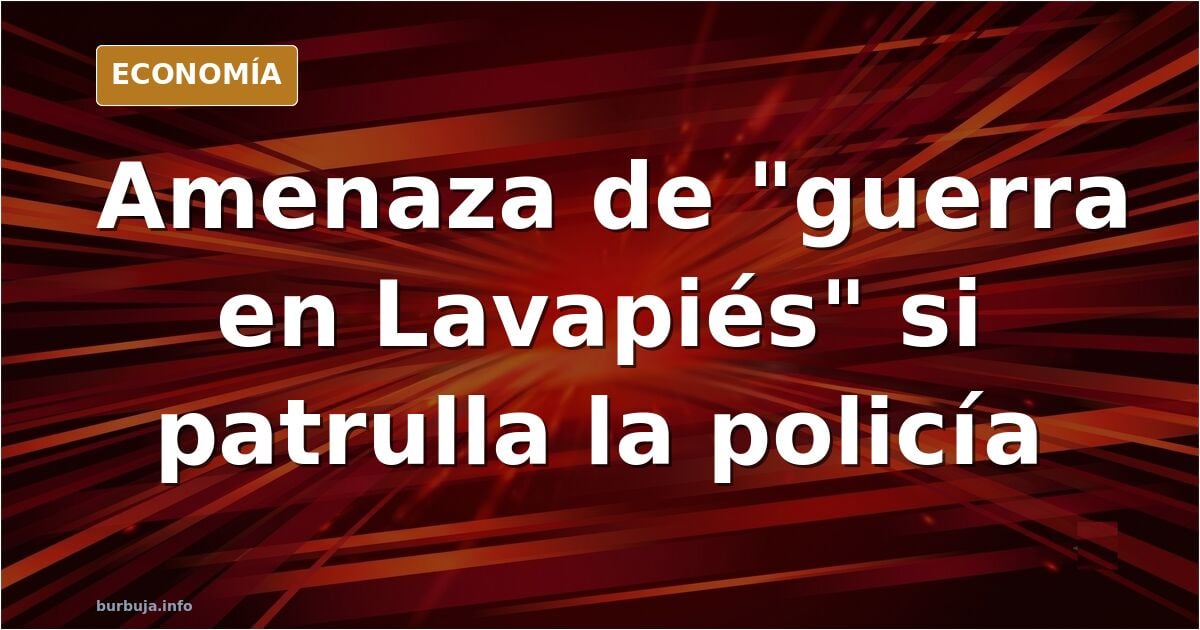 Ilustración editorial de una calle urbana con agentes de policía patrullando y tensión social en el barrio