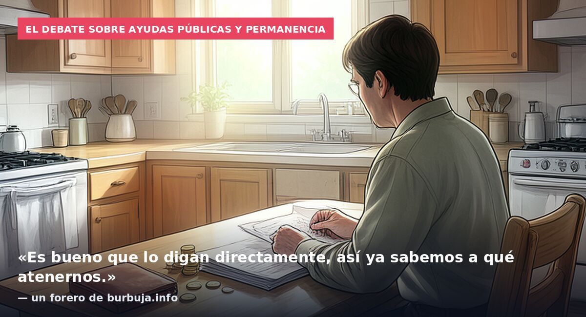 El debate sobre ayudas públicas y permanencia: «Es bueno que lo digan directamente, así ya sabemos a qué atenernos.» — un forero de burbuja.info