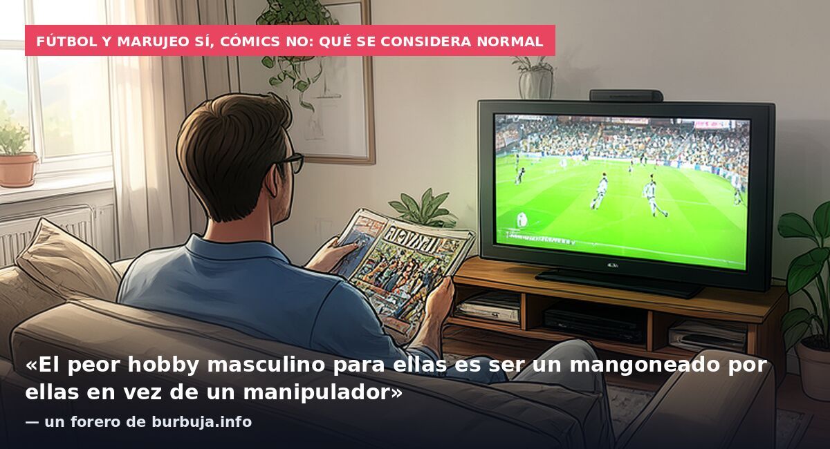 Fútbol y marujeo sí, cómics no: qué se considera normal: «El peor hobby masculino para ellas es ser un mangoneado por ellas en vez de un manipulador» — un forero de burbuja.info