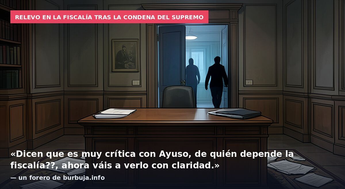 Relevo en la Fiscalía tras la condena del Supremo: «Dicen que es muy crítica con Ayuso, de quién depende la fiscalía??, ahora váis a verlo con claridad.» — un forero de burbuja.info