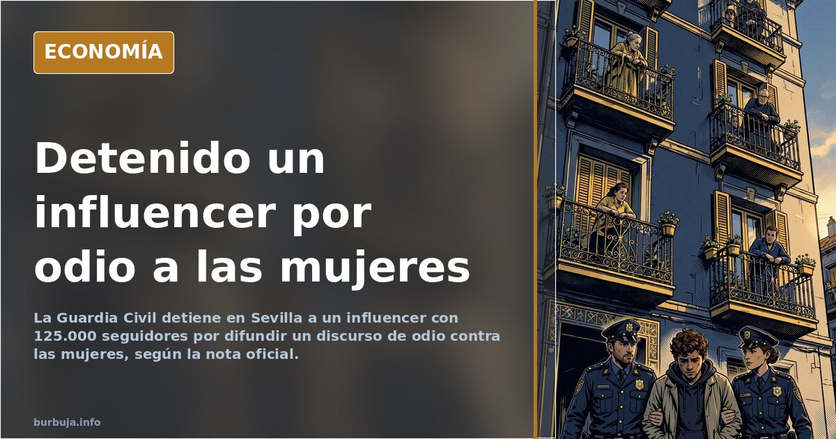 La Guardia Civil detiene a un influencer en Sevilla por incitar al odio contra las mujeres