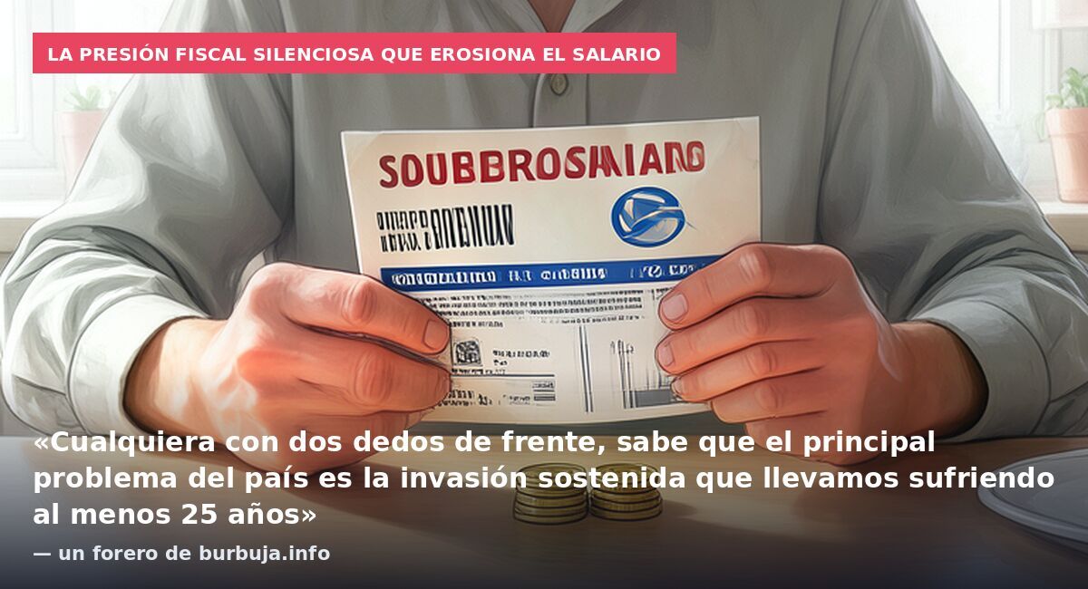 La presión fiscal silenciosa que erosiona el salario: «Cualquiera con dos dedos de frente, sabe que el principal problema del país es la invasión sostenida que llevamos sufriendo al menos 25 años» — un forero de burbuja.info
