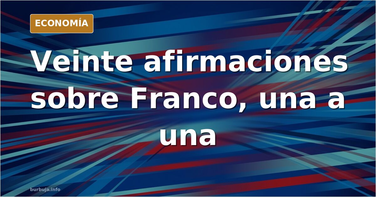 Ilustración editorial en azul marino y dorado con documentos apilados y una balanza que pesa afirmaciones sobre el franquismo