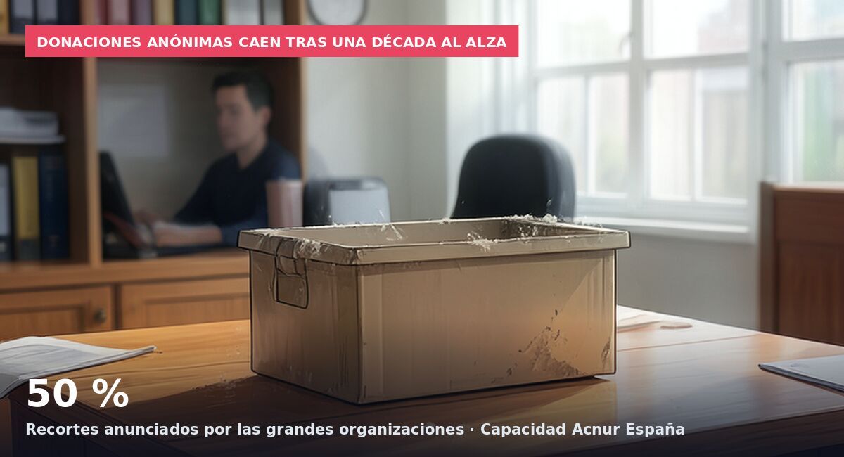 Donaciones anónimas caen tras una década al alza: 50 % Recortes anunciados por las grandes organizaciones · Capacidad Acnur España