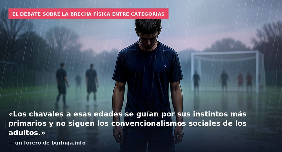 El debate sobre la brecha física entre categorías: «Los chavales a esas edades se guían por sus instintos más primarios y no siguen los convencionalismos sociales de los adultos.» — un forero de burbuja.info