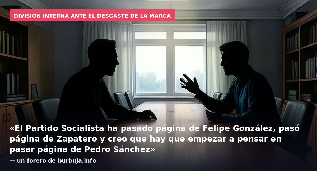 División interna ante el desgaste de la marca: «El Partido Socialista ha pasado página de Felipe González, pasó página de Zapatero y creo que hay que empezar a pensar en pasar página de Pedro Sánchez» — un forero de burbuja.info