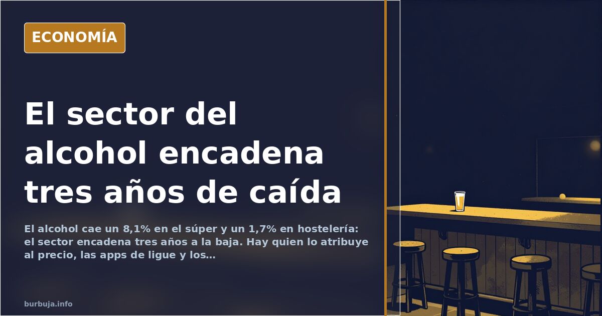 El alcohol cae un 8,1% en el súper y un 1,7% en hostelería