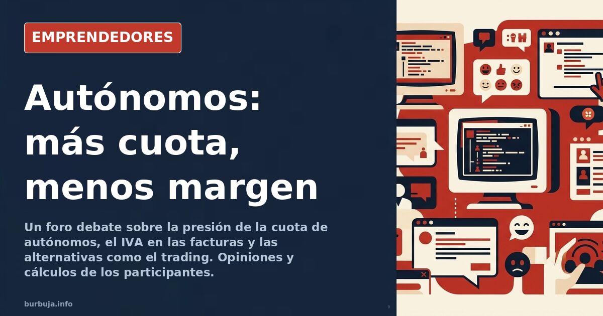 Autónomo revisando facturas y cuota de autónomos en su taller, con calculadora y documentos sobre la mesa