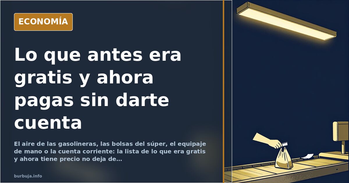 Ilustración editorial de una gasolinera con una máquina de aire de pago y un coche esperando junto al surtidor