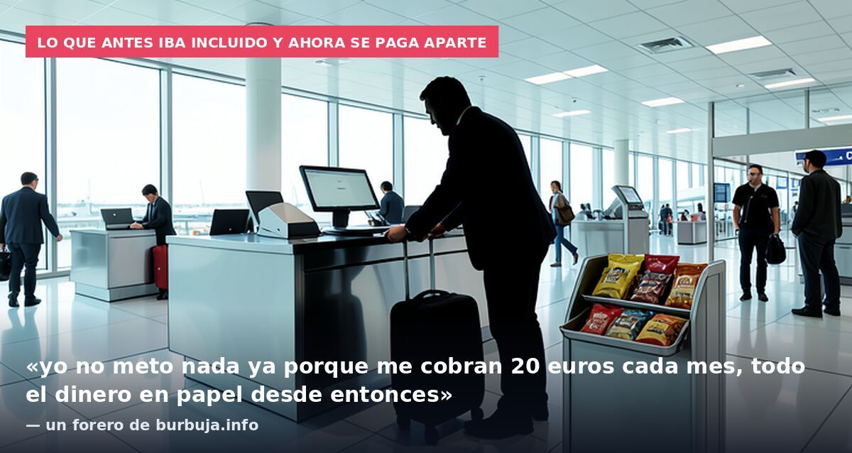 Lo que antes iba incluido y ahora se paga aparte: «yo no meto nada ya porque me cobran 20 euros cada mes, todo el dinero en papel desde entonces» — un forero de burbuja.info