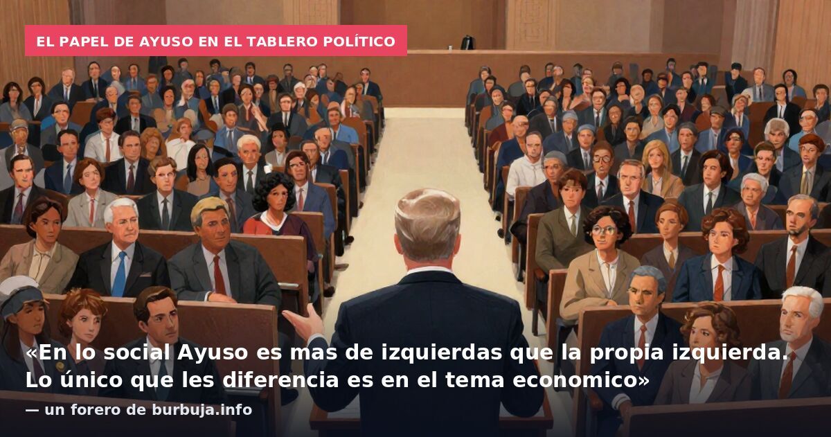 El papel de Ayuso en el tablero político: «En lo social Ayuso es mas de izquierdas que la propia izquierda. Lo único que les diferencia es en el tema economico» — un forero de burbuja.info