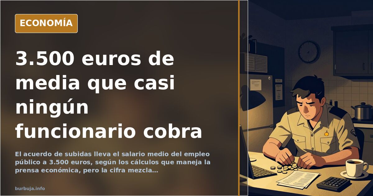 Ilustración editorial de una nómina pública desglosada en categorías salariales sobre fondo azul marino y detalles dorados