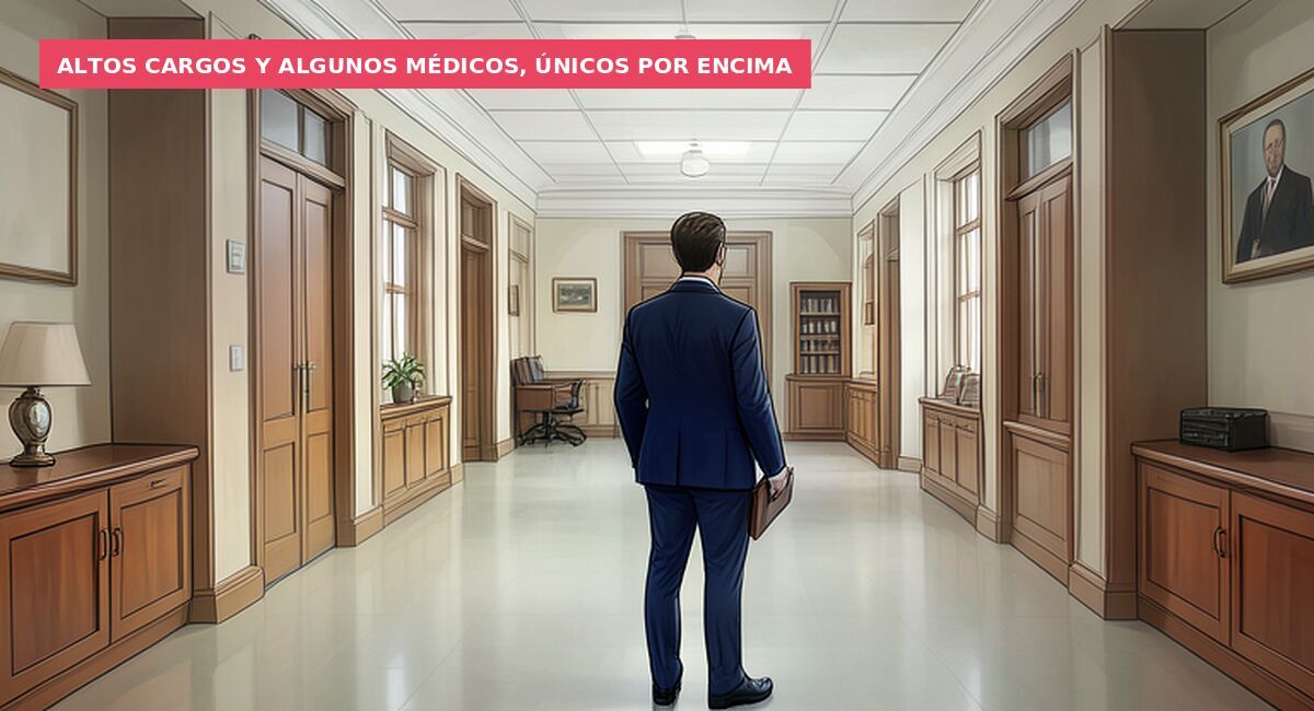 Altos cargos y algunos médicos, únicos por encima