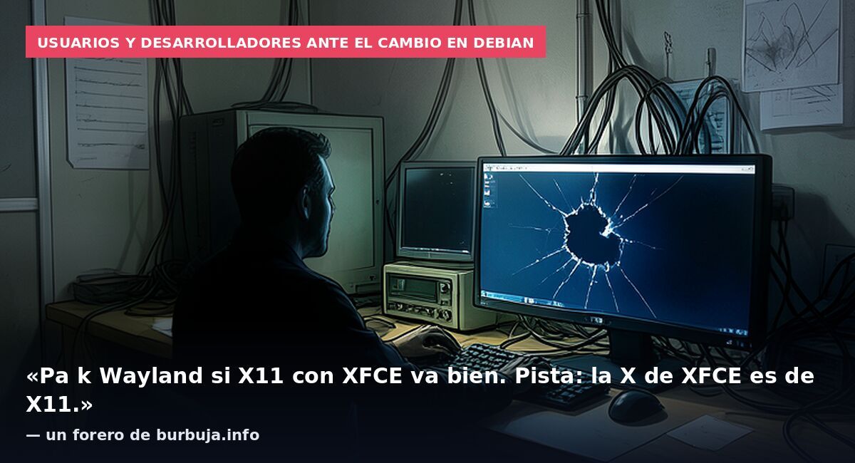 Usuarios y desarrolladores ante el cambio en Debian: «Pa k Wayland si X11 con XFCE va bien. Pista: la X de XFCE es de X11.» — un forero de burbuja.info