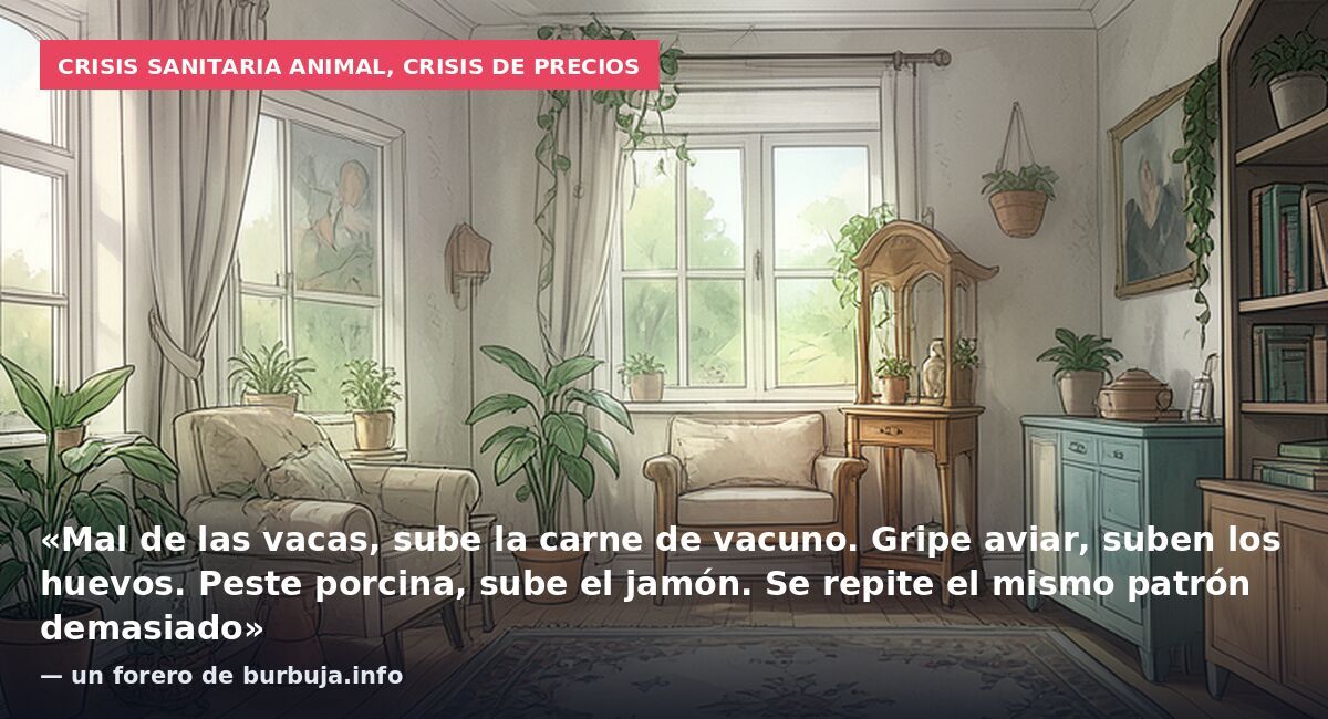 Crisis sanitaria animal, crisis de precios: «Mal de las vacas, sube la carne de vacuno. Gripe aviar, suben los huevos. Peste porcina, sube el jamón. Se repite el mismo patrón demasiado» — un forero de burbuja.info