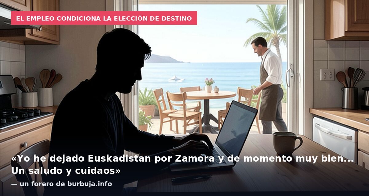 El empleo condiciona la elección de destino: «Yo he dejado Euskadistan por Zamora y de momento muy bien... Un saludo y cuidaos» — un forero de burbuja.info