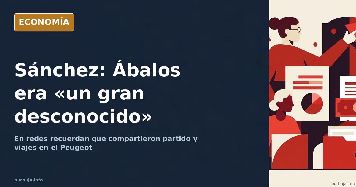Pedro Sánchez y José Luis Ábalos en un acto del PSOE, con gesto serio y banderas de fondo
