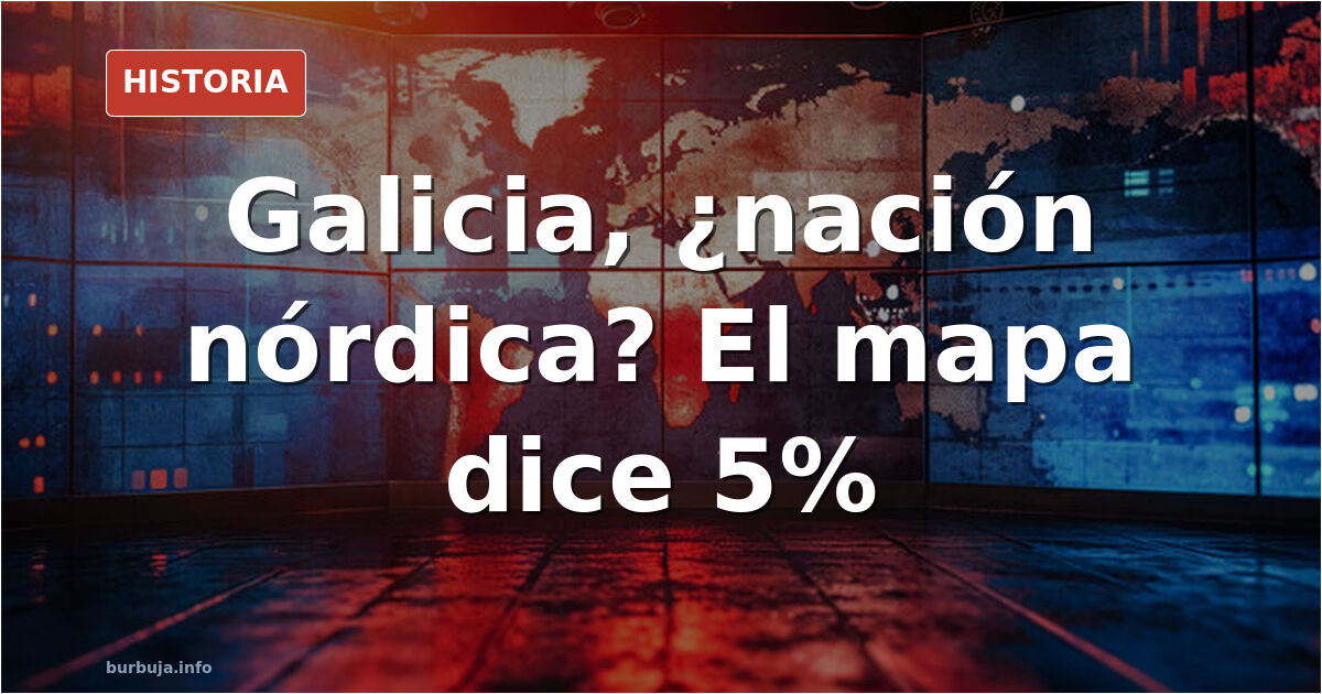 Mapa europeo de distribución del haplogrupo I1 con Galicia marcada en un 5 por ciento de ascendencia escandinava