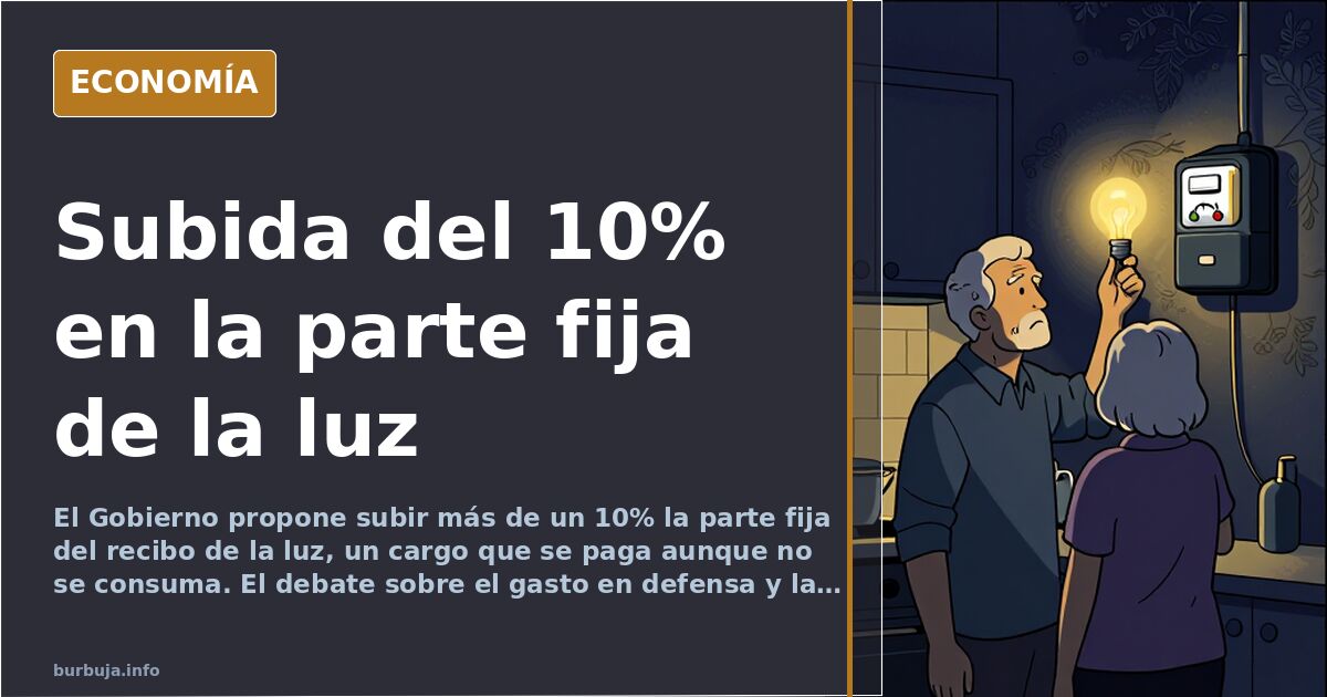 El Gobierno propone subir más de un 10% la parte fija del recibo de la luz