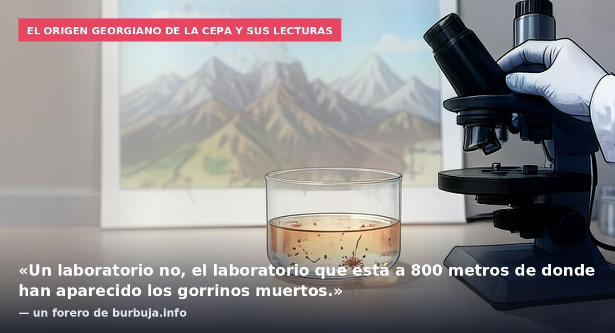 El origen georgiano de la cepa y sus lecturas: «Un laboratorio no, el laboratorio que está a 800 metros de donde han aparecido los gorrinos muertos.» — un forero de burbuja.info