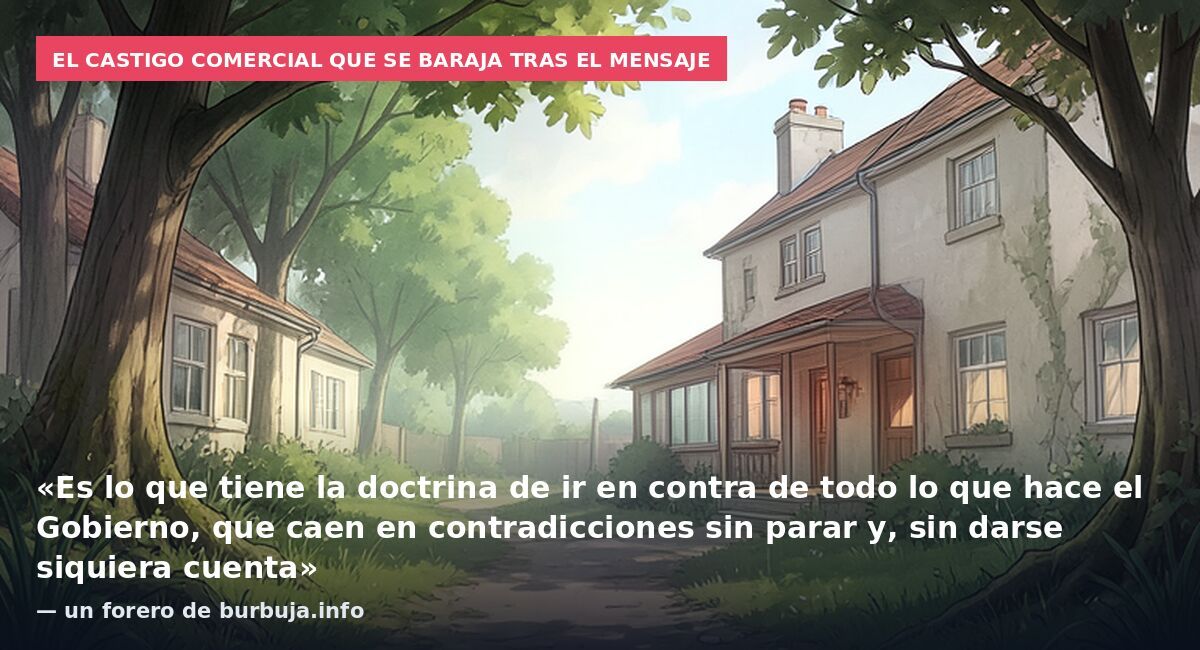 El castigo comercial que se baraja tras el mensaje: «Es lo que tiene la doctrina de ir en contra de todo lo que hace el Gobierno, que caen en contradicciones sin parar y, sin darse siquiera cuenta» — un forero de burbuja.info