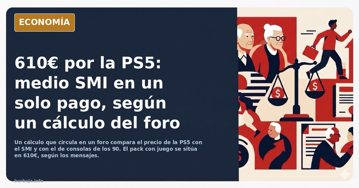 Consola de videojuegos de última generación junto a un billete de euro, ilustración editorial sobre el precio de la PS5 y el 